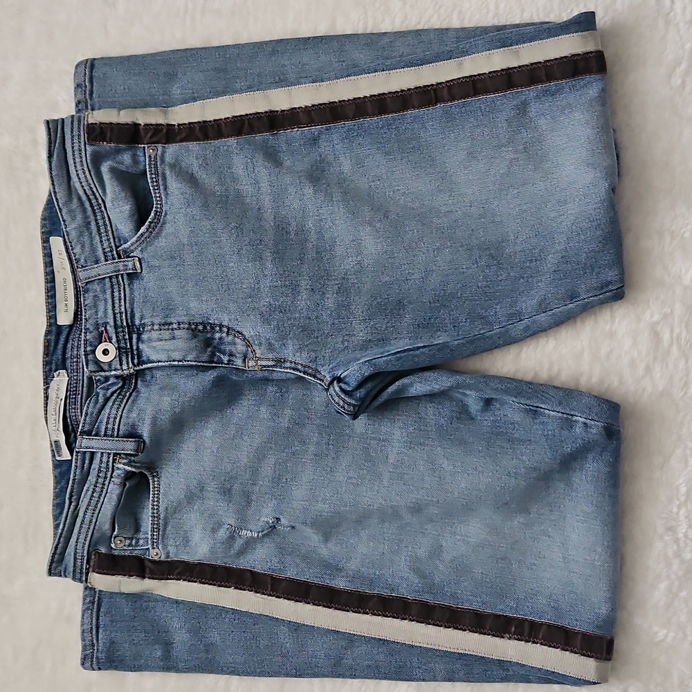 Anthropolgie Pilcro And The Letterpress Slim Boyfriend Distressed Jeans Blue 27 - Picture 8 of 12